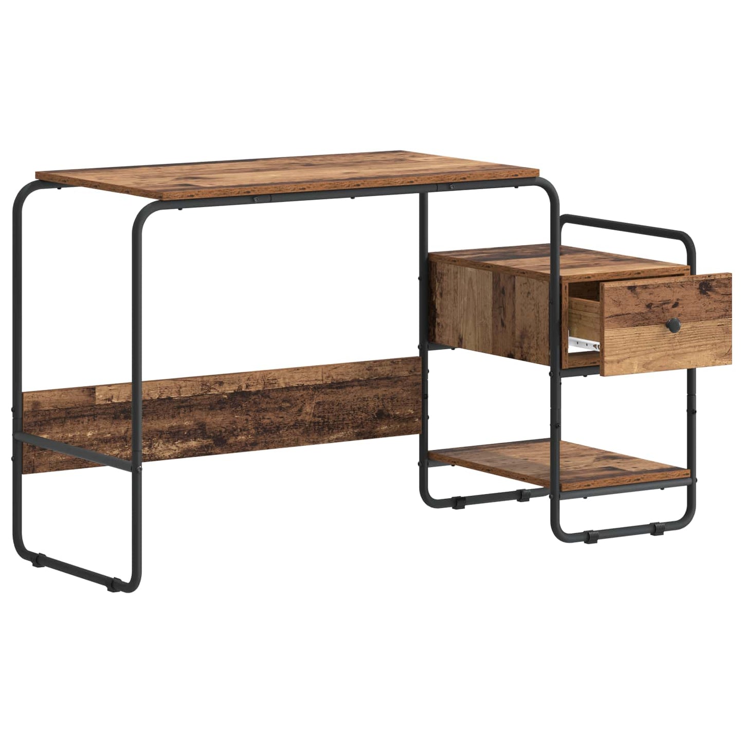Skrivebord med opbevaring Gammelt træ 131,5 x 50 x 75,5 cm