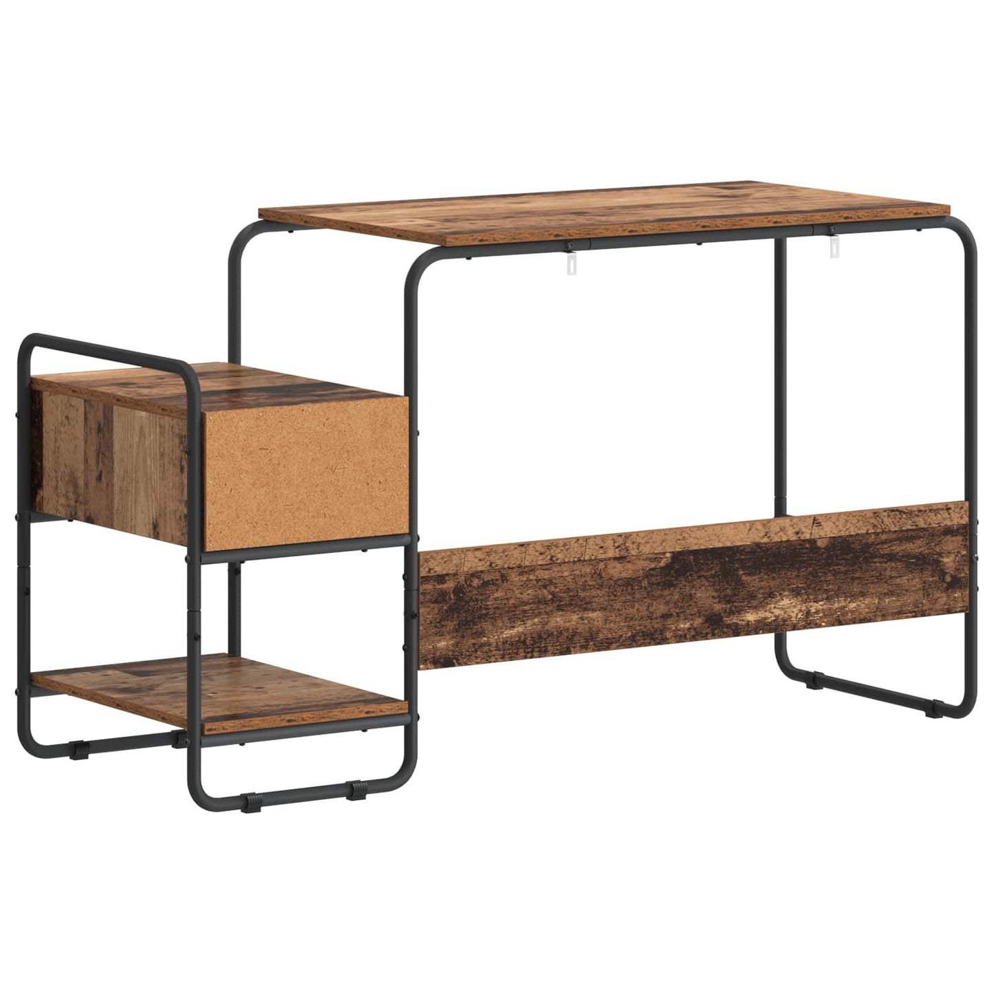 Skrivebord med opbevaring Gammelt træ 131,5 x 50 x 75,5 cm