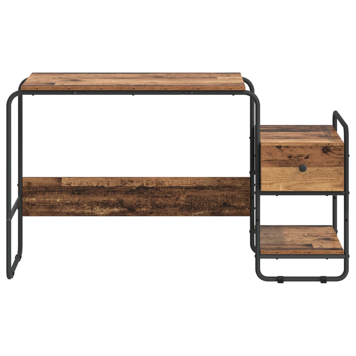 Skrivebord med opbevaring Gammelt træ 131,5 x 50 x 75,5 cm