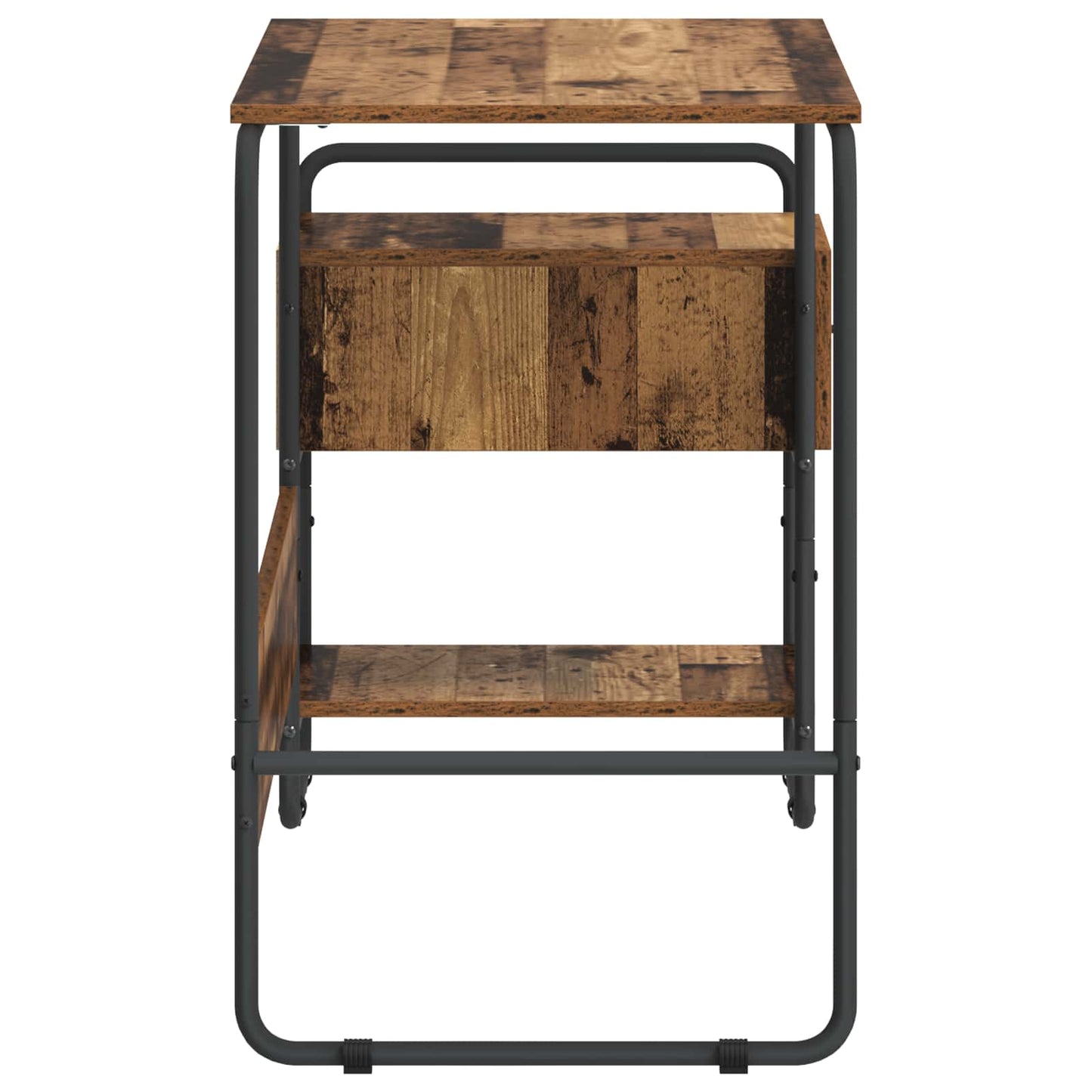 Skrivebord med opbevaring Gammelt træ 131,5 x 50 x 75,5 cm