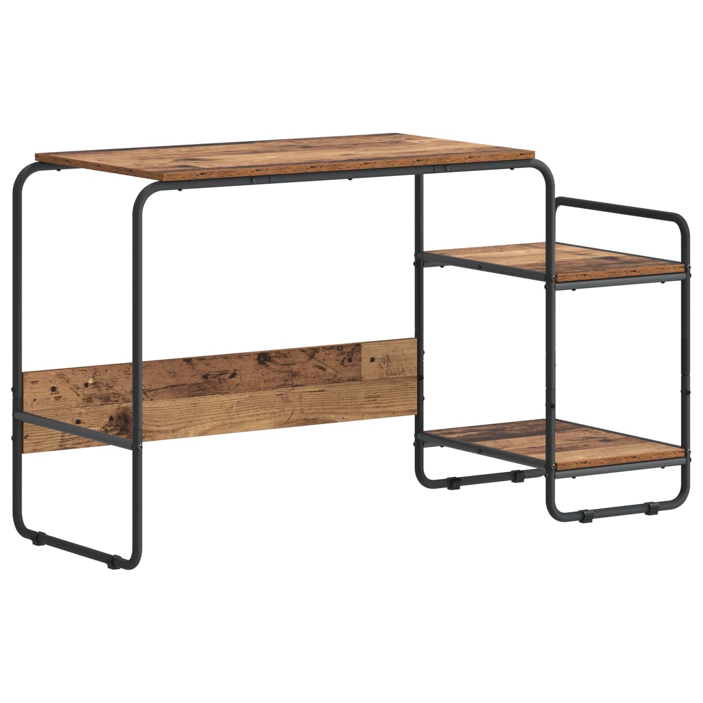 Skrivebord med opbevaring Gammelt træ 131,5 x 50 x 75,5 cm