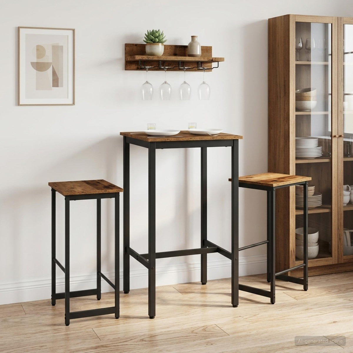 Barbænk 2 stk. Gammelt træ 40 x 32 x 74 cm Konstrueret træ