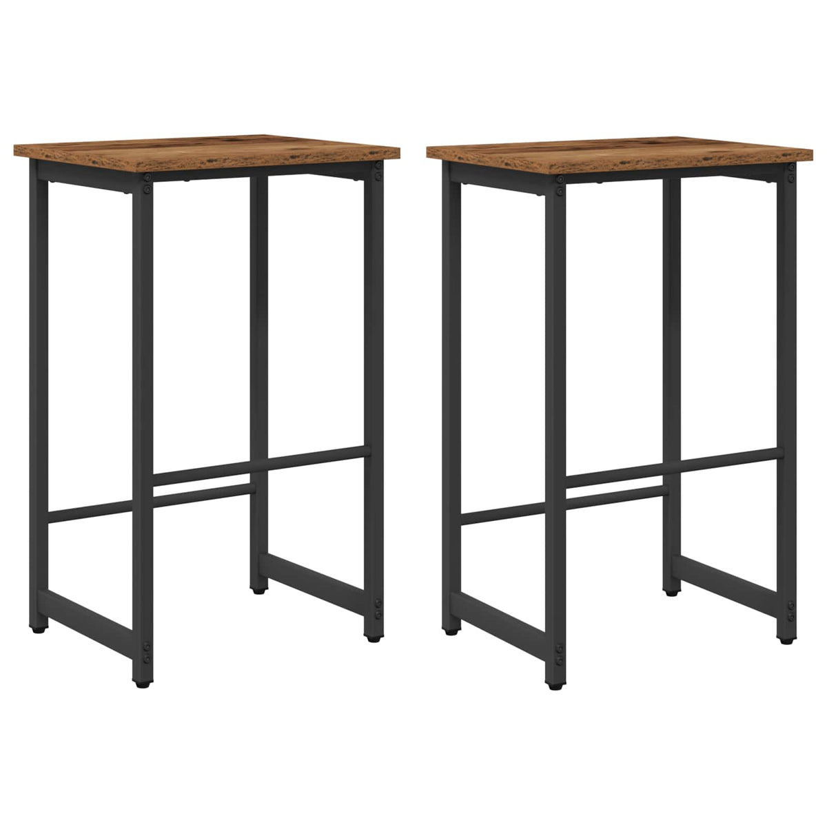 Barbænk 2 stk. Gammelt træ 40 x 32 x 74 cm Konstrueret træ