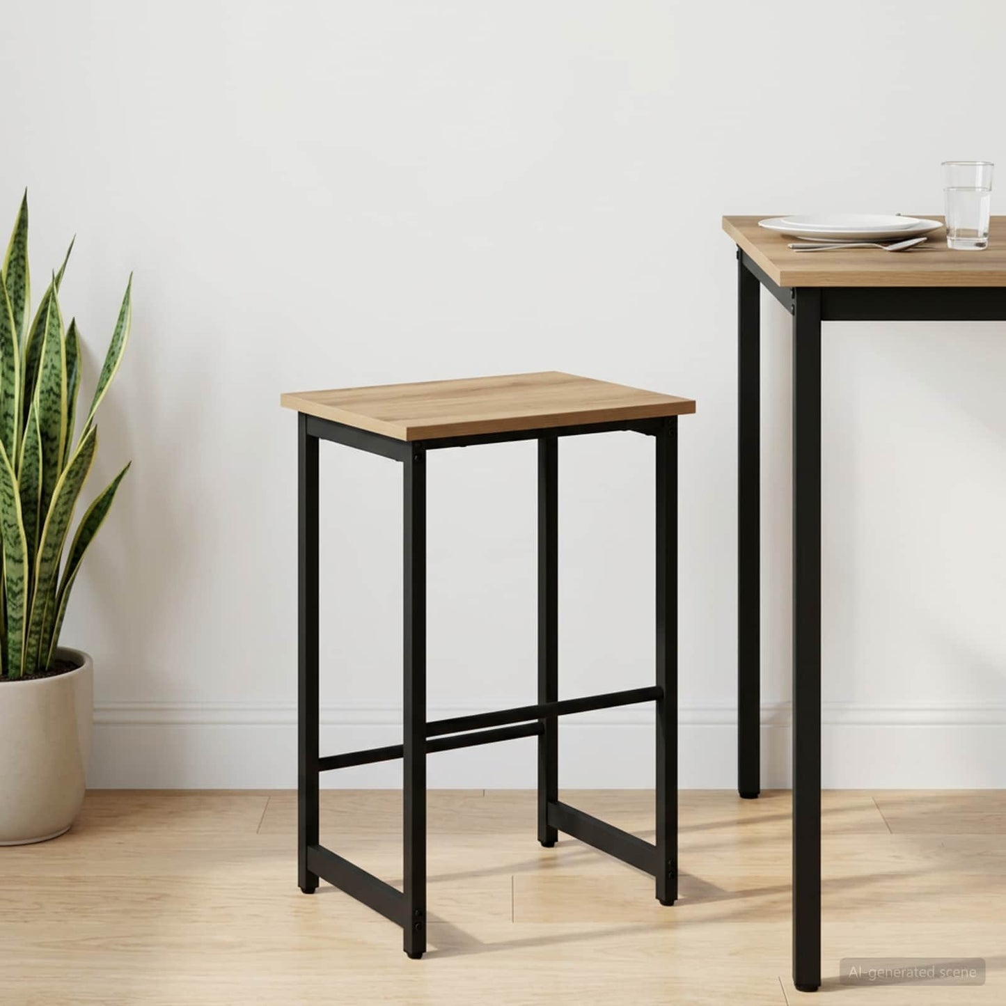Barbænk Artisan-eg 40 x 32 x 74 cm Konstrueret træ