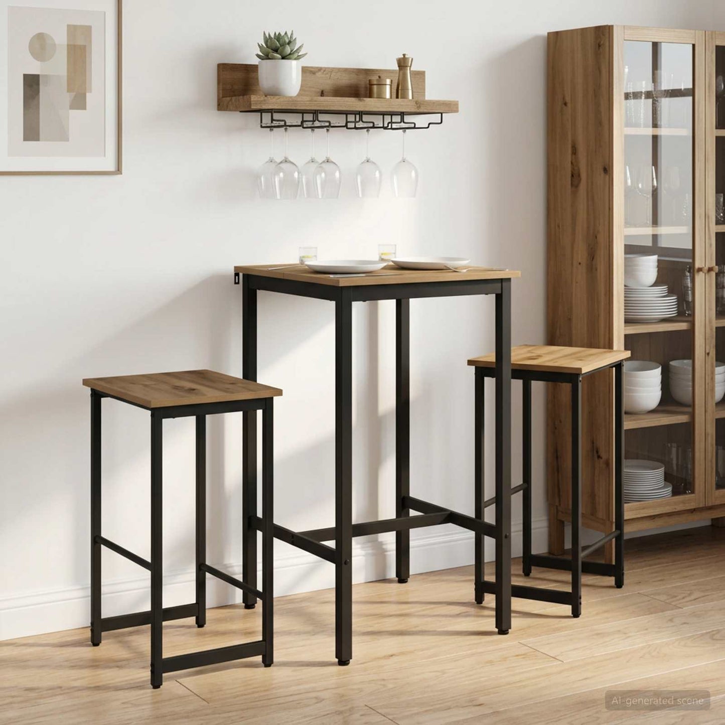 Barbænk 2 stk. Artisan-eg 40 x 32 x 74 cm Konstrueret træ