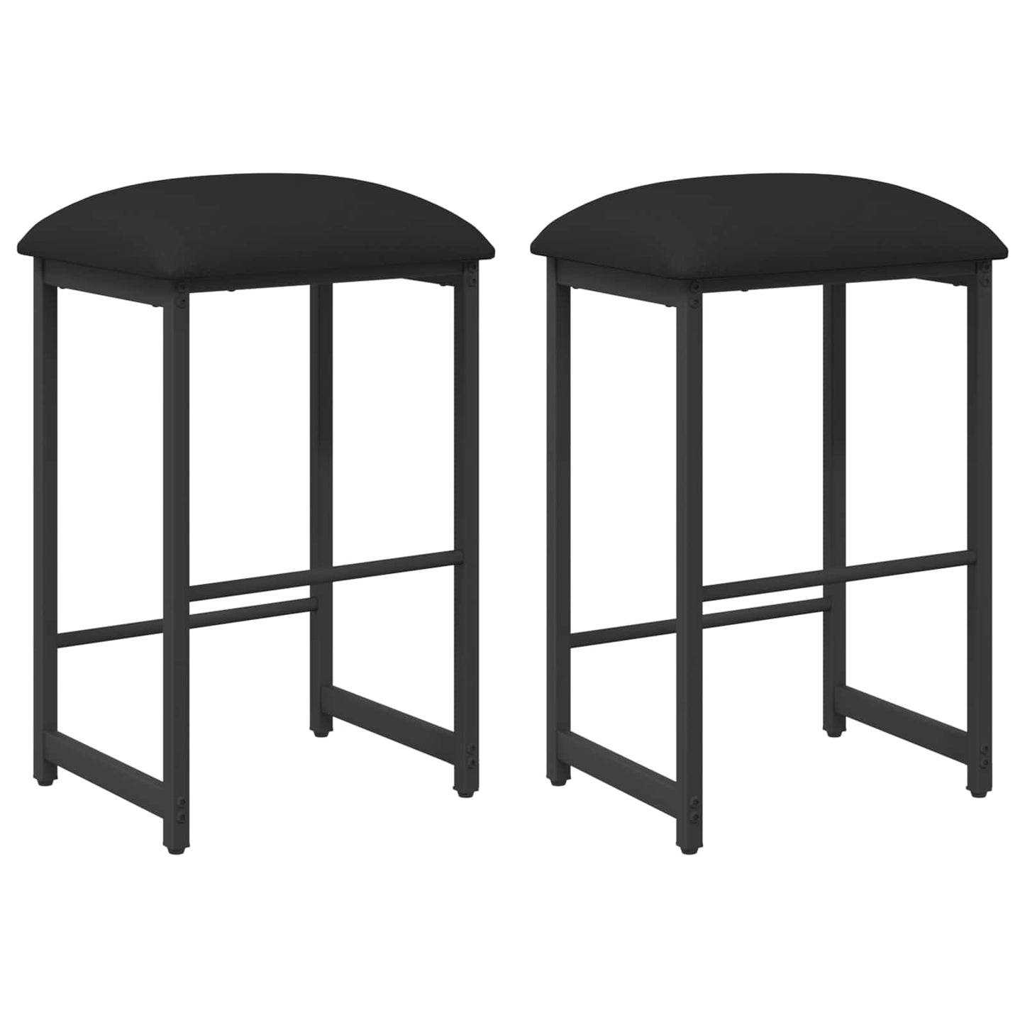 Barbænk 2 stk. Sort 40 x 32 x 74 cm Konstrueret træ