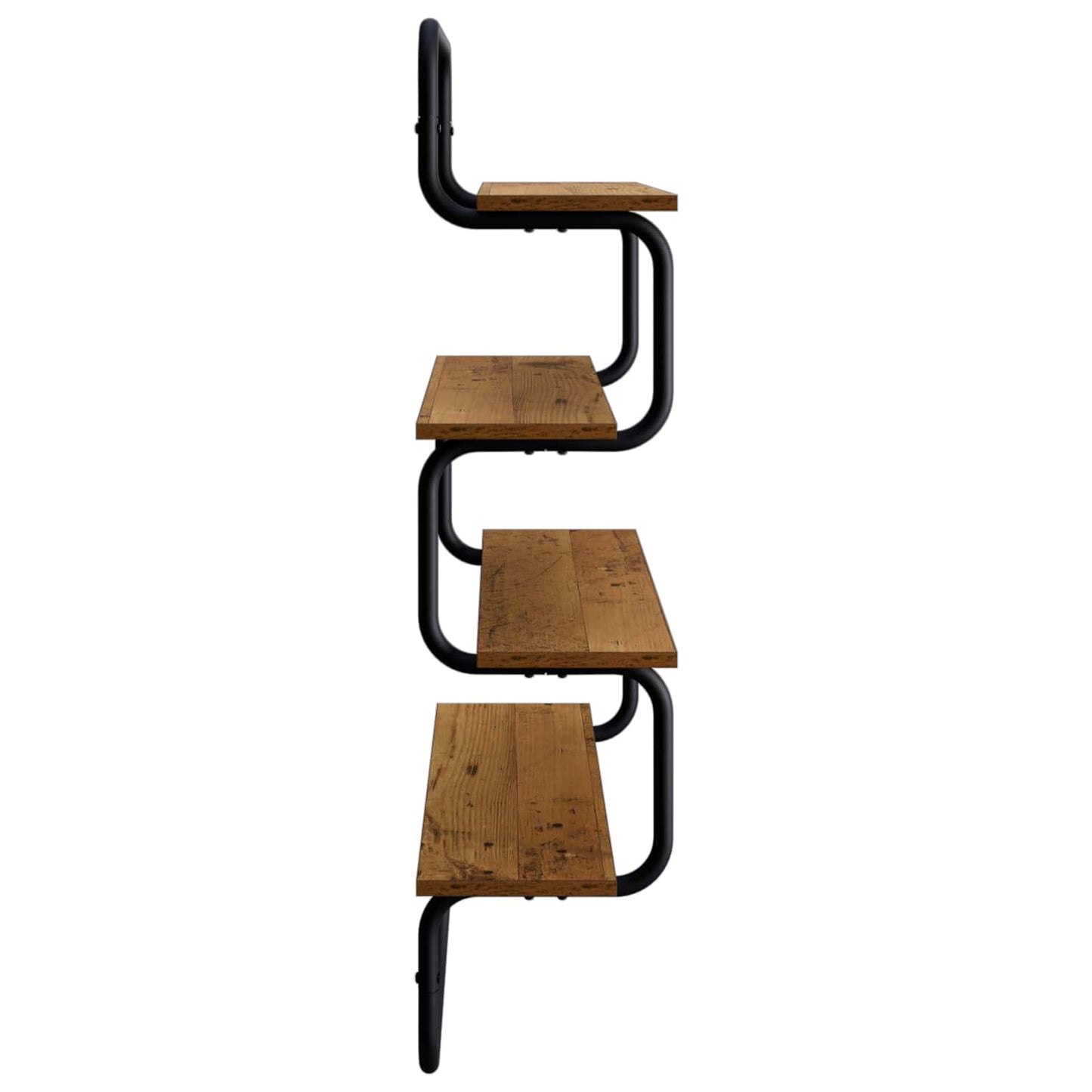 4-lags væghylde Gammelt træ 40 x 24,5 x 104 cm Konstrueret træ