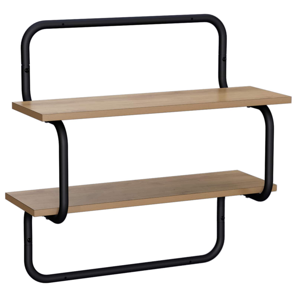 Væghylde med 2 niveauer Artisan-eg 80 x 24,5 x 61 cm