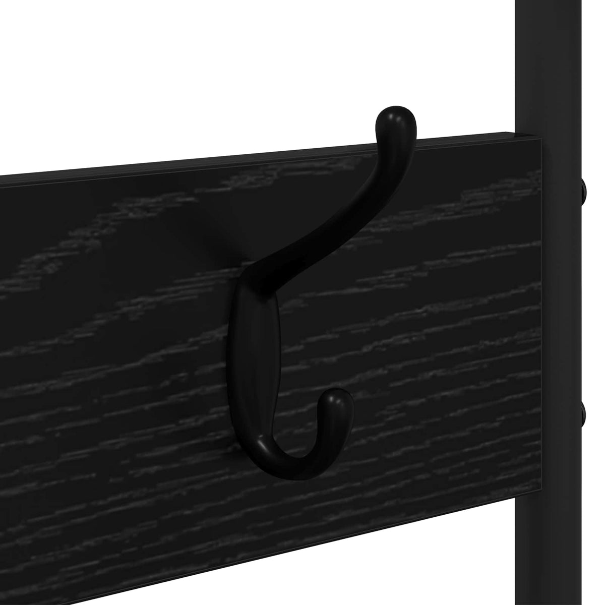 Knagerække med sko bænk Sort eg 120,5 x 34 x 190 cm