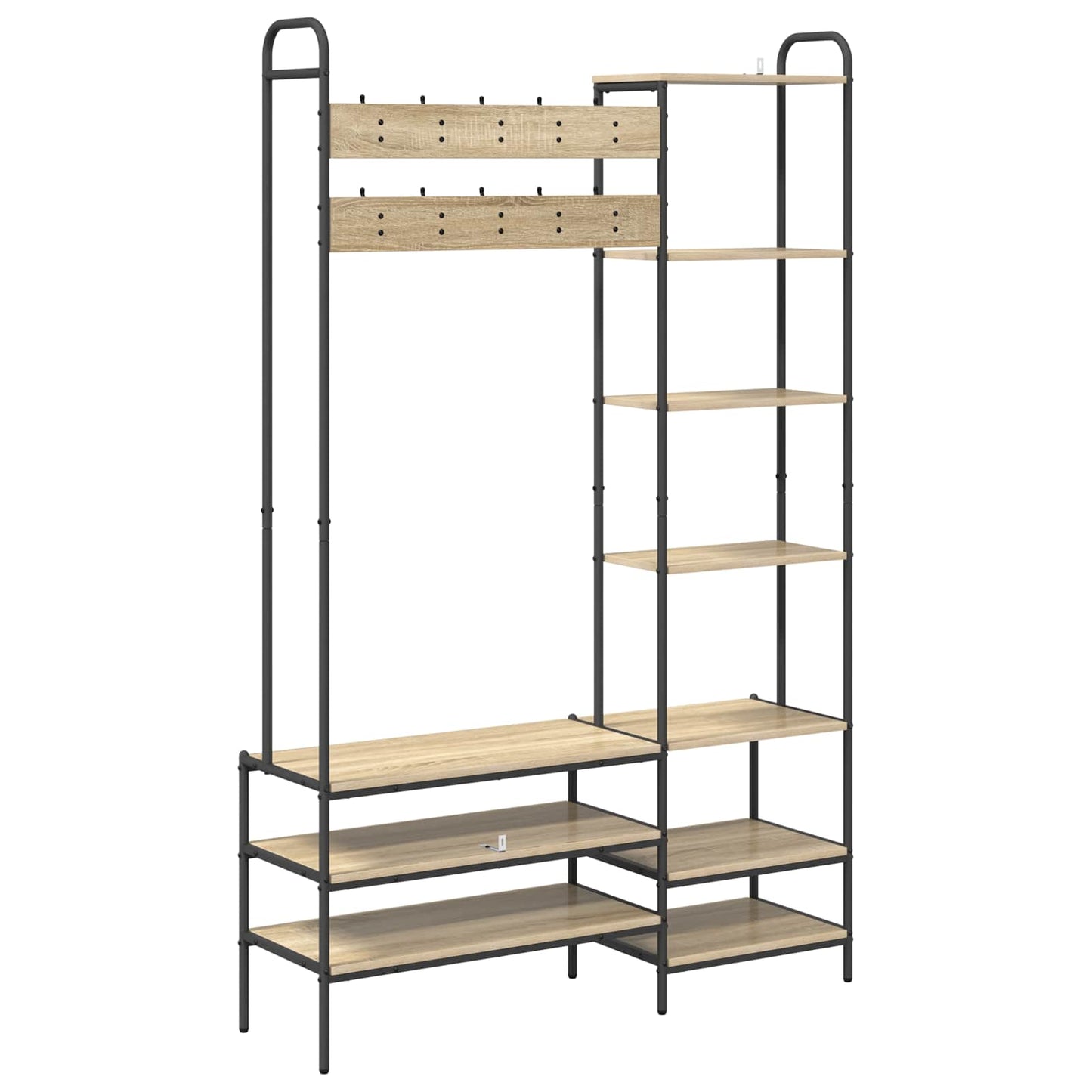 Knagerække med sko bænk Sonoma-eg 120,5 x 34 x 190 cm