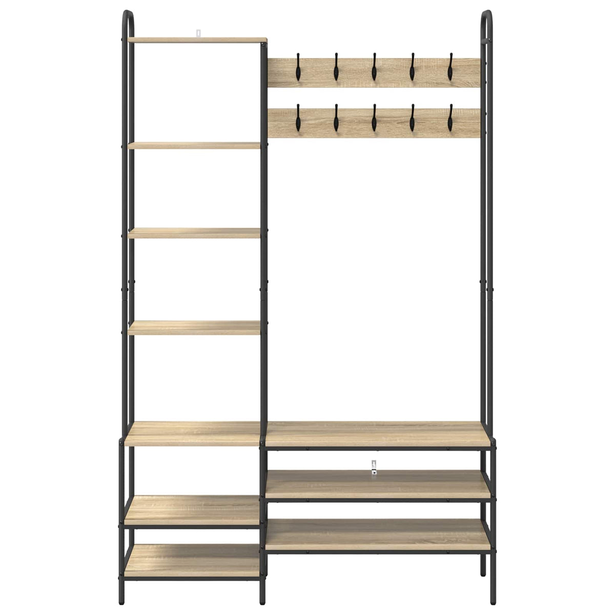 Knagerække med sko bænk Sonoma-eg 120,5 x 34 x 190 cm