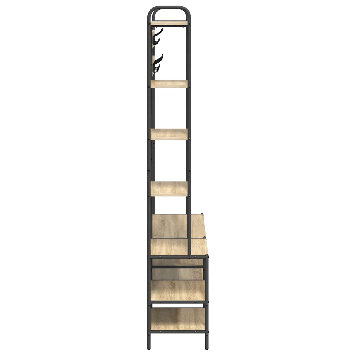Knagerække med sko bænk Sonoma-eg 120,5 x 34 x 190 cm