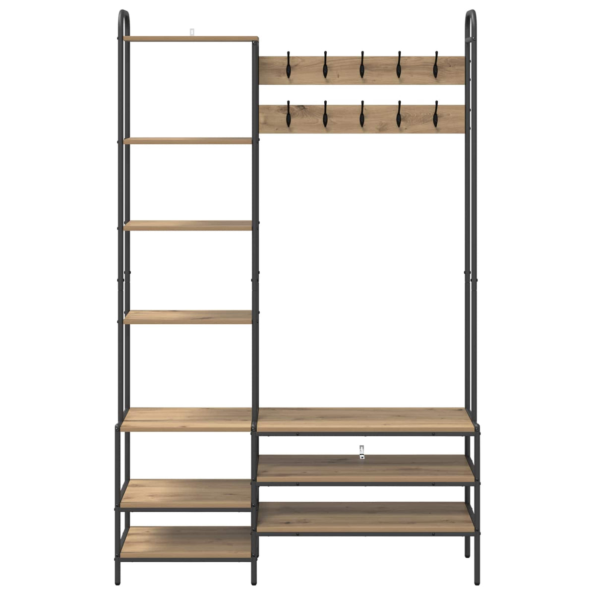 Knagerække med sko bænk Artisan-eg 120,5 x 34 x 190 cm