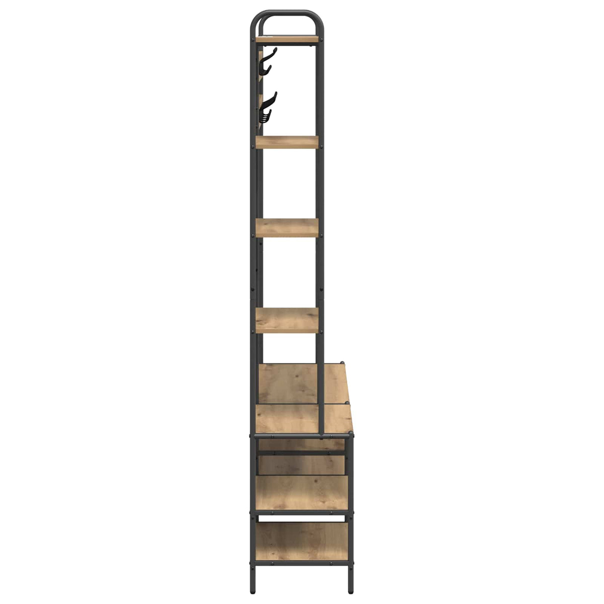 Knagerække med sko bænk Artisan-eg 120,5 x 34 x 190 cm