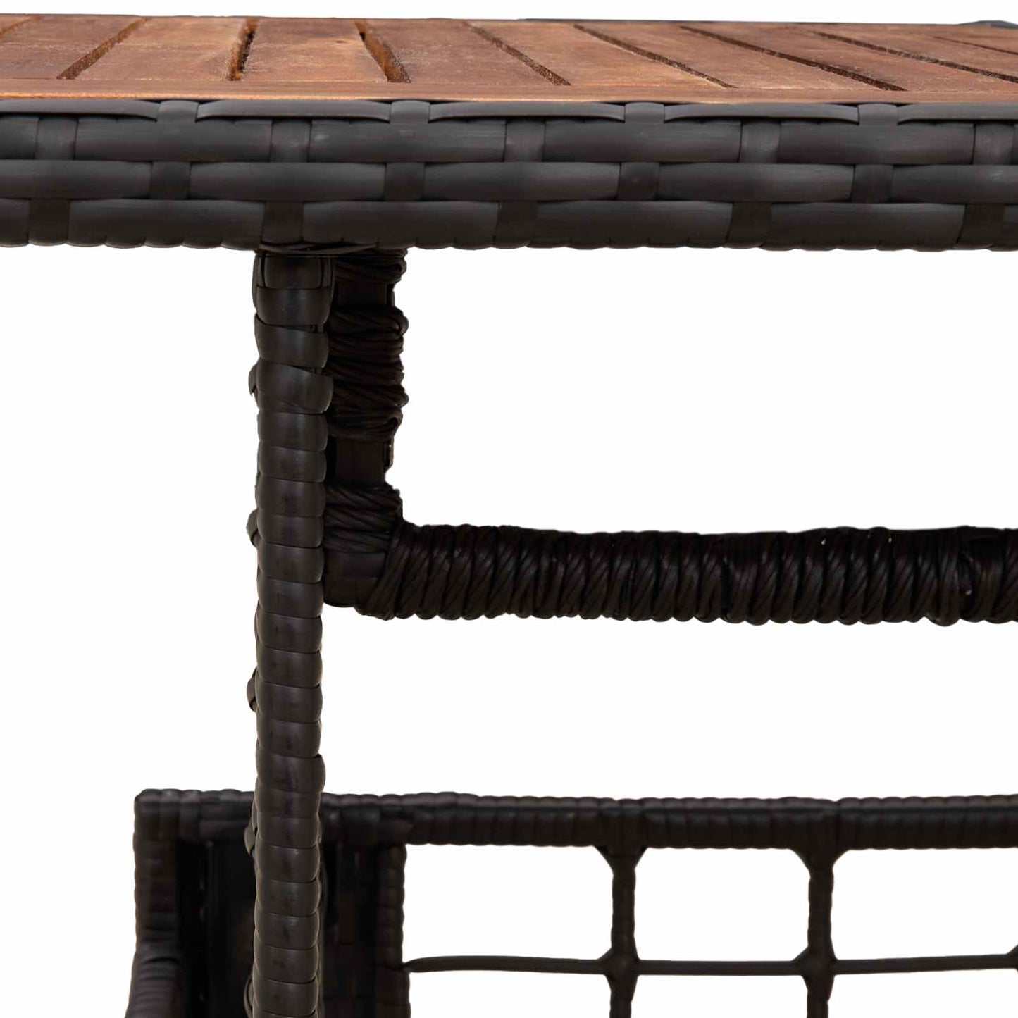 Hæve-sænkebord til haven Sort og naturlig 100 x 55 x 37 cm