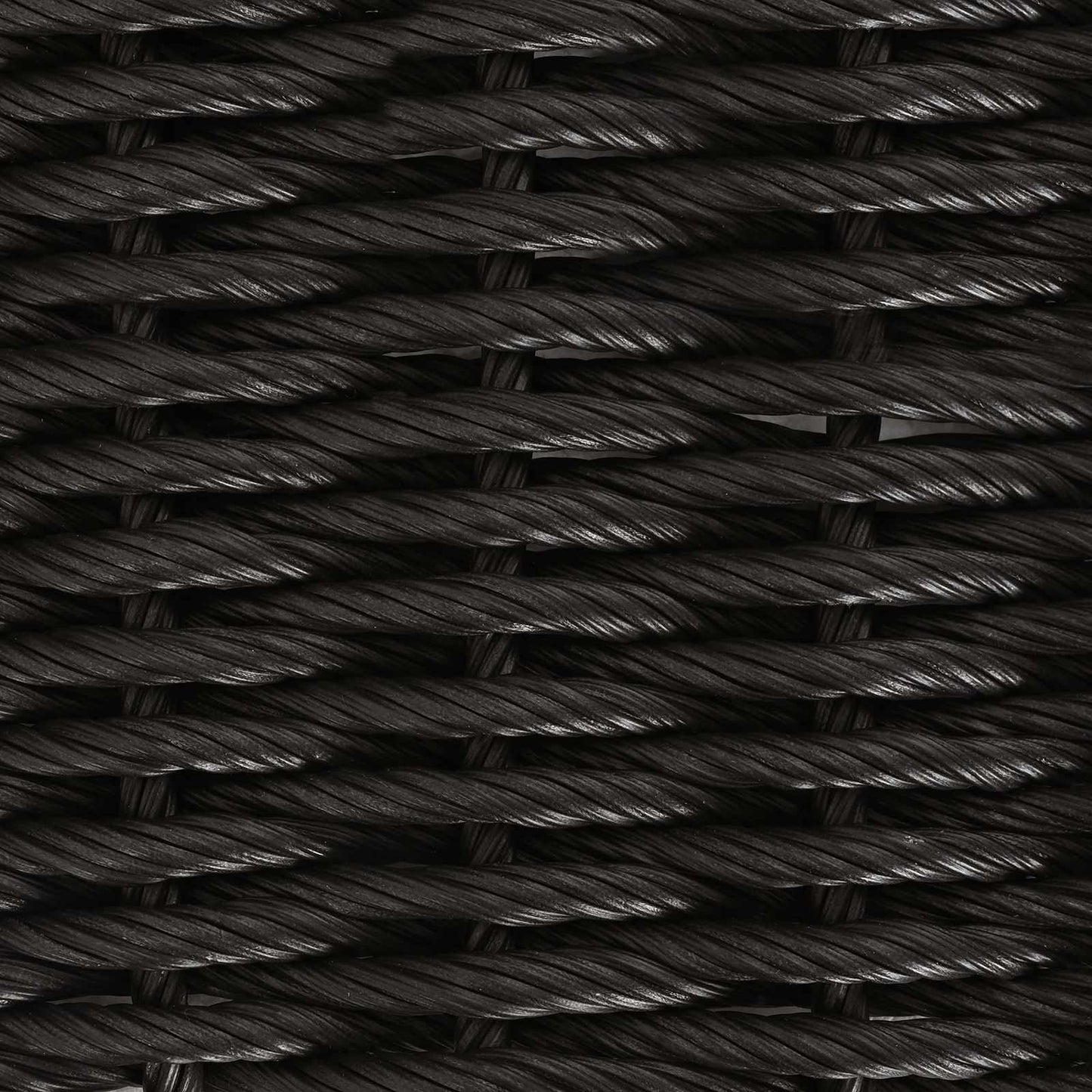 Havemøbel Bord Sort 55 x 55 x 37 cm PE Rattan og Glas