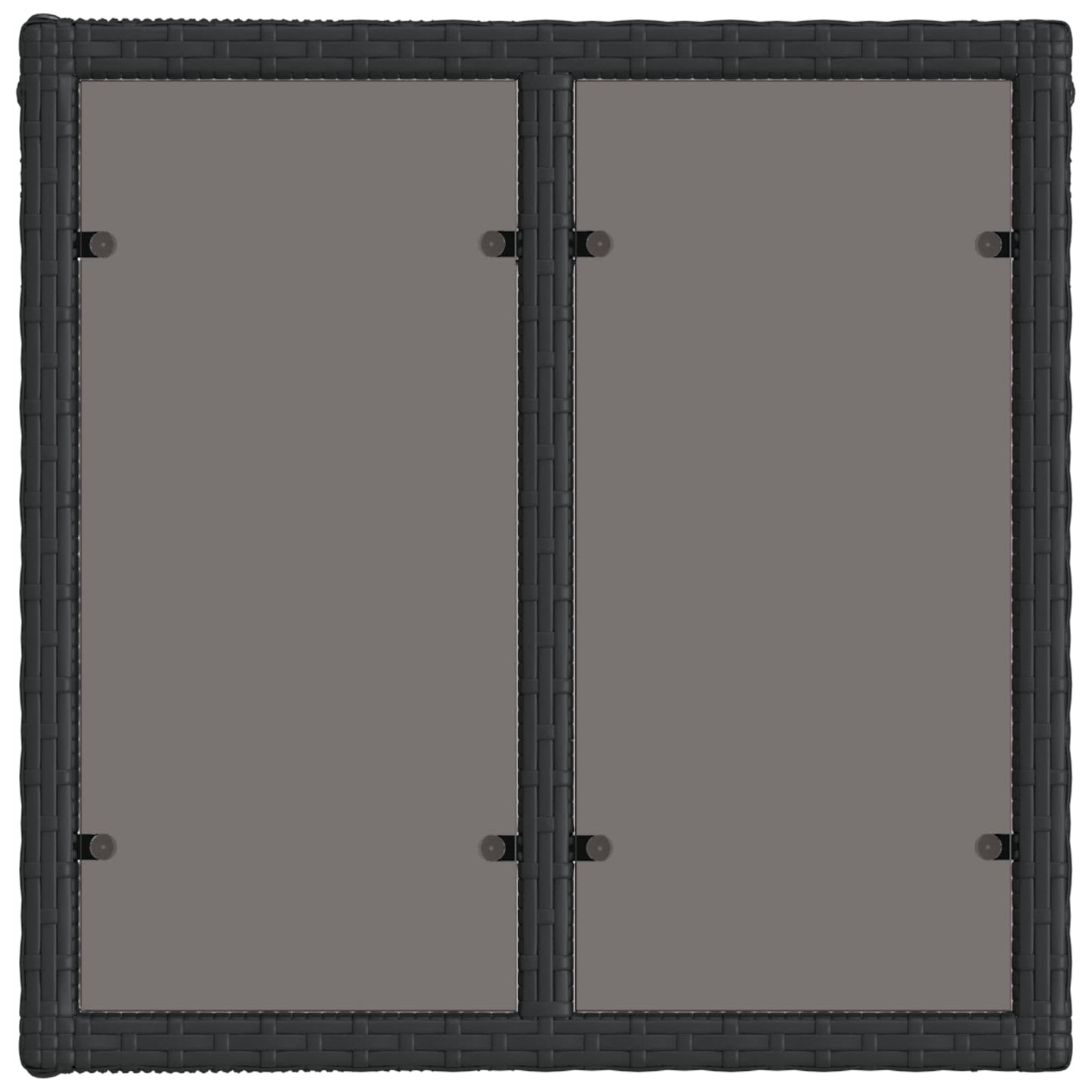 Havemøbel Bord Sort 55 x 55 x 37 cm PE Rattan og Glas