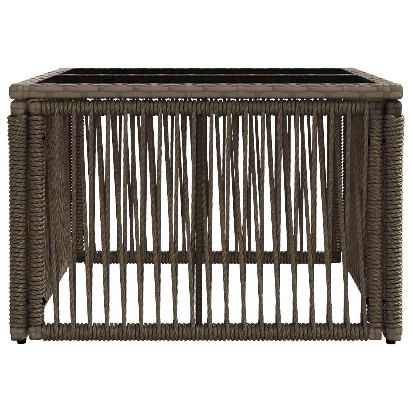 Havemøbel Bord Grå og sort 55 x 55 x 37 cm PE Rattan og Glas