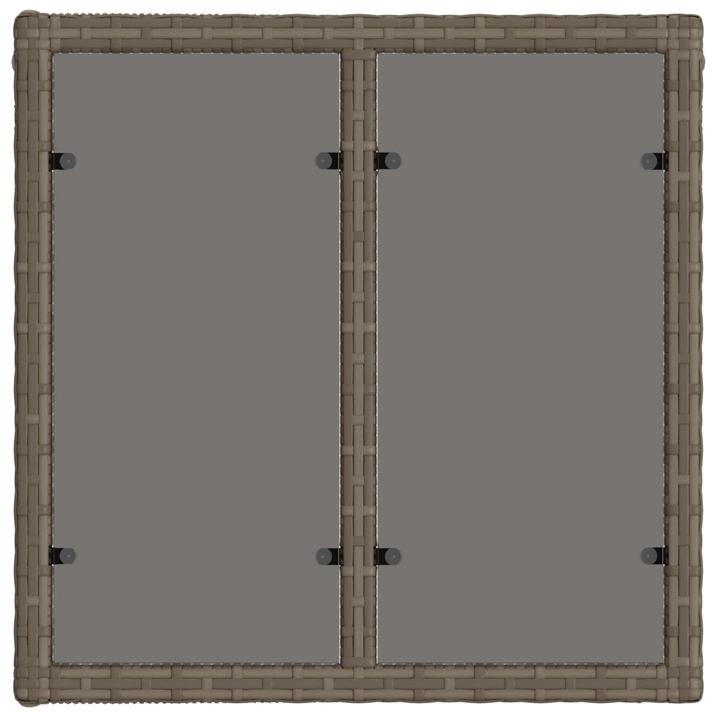 Havemøbel Bord Grå og sort 55 x 55 x 37 cm PE Rattan og Glas