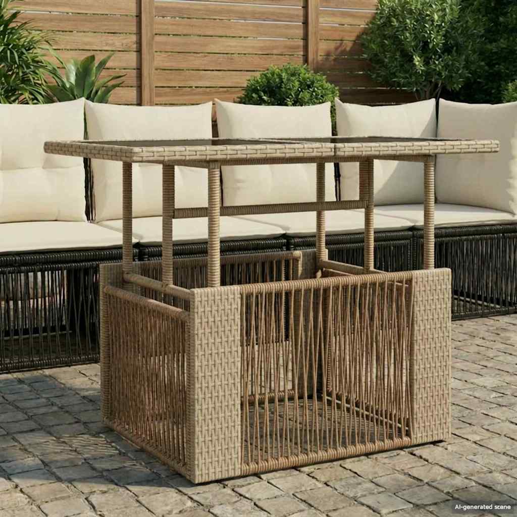 Hæve-sænkebord til haven Beige 100 x 55 x 37 cm