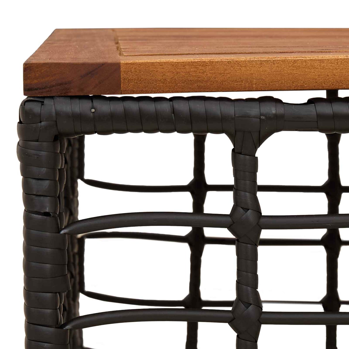 Havemøbel Bord Sort og naturlig 55 x 55 x 37 cm