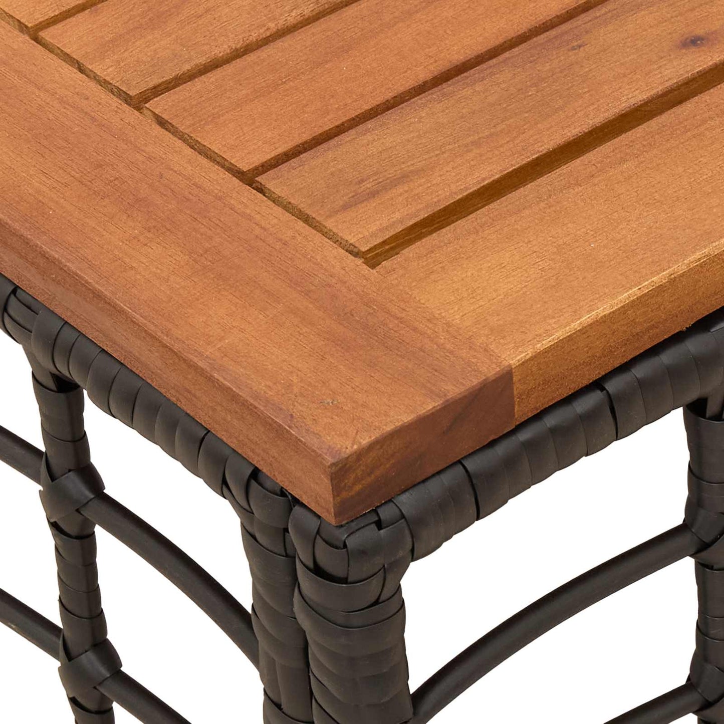Havemøbel Bord Sort og naturlig 55 x 55 x 37 cm