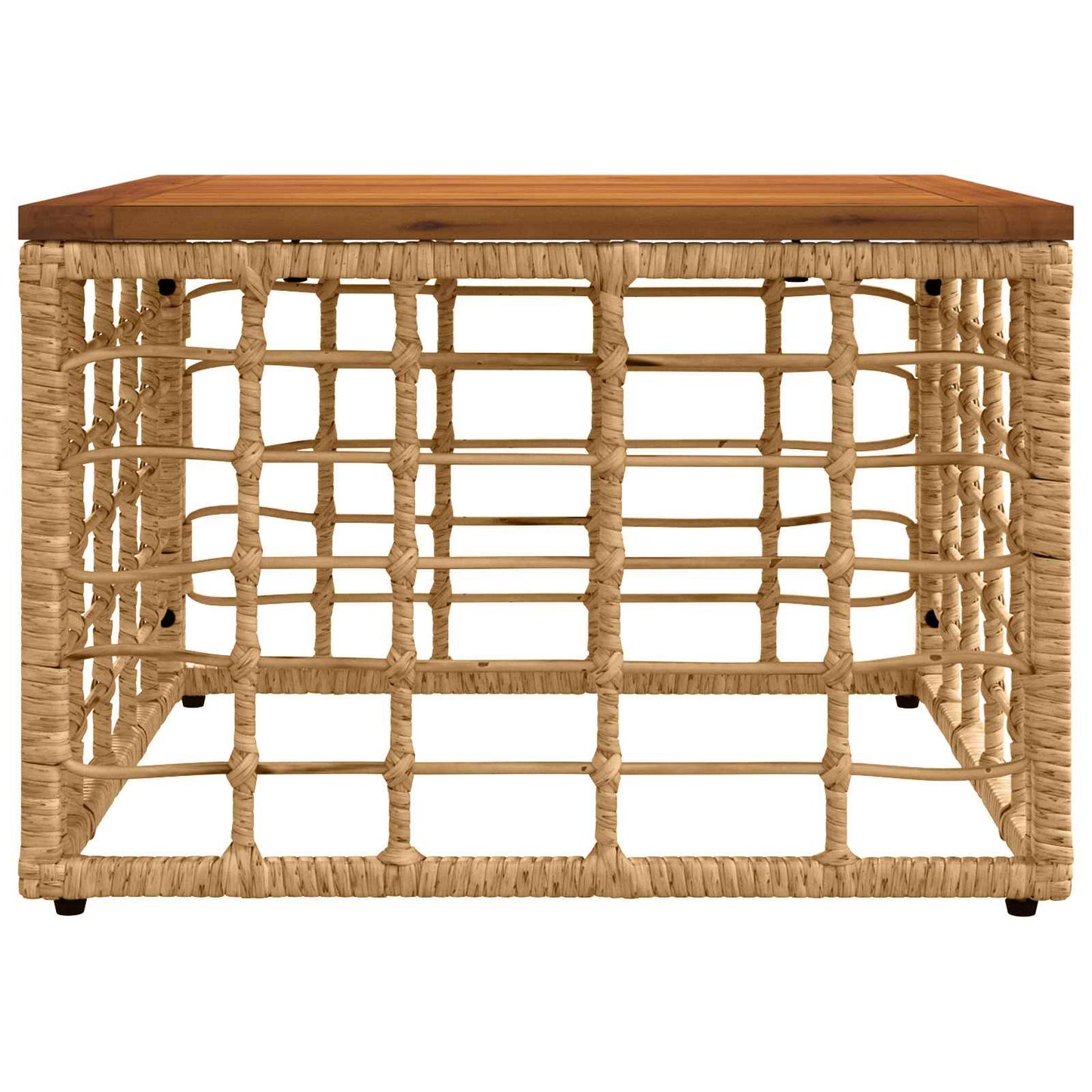 Havemøbel Bord Naturfarvet 55 x 55 x 37 cm PE Rattan og Glas