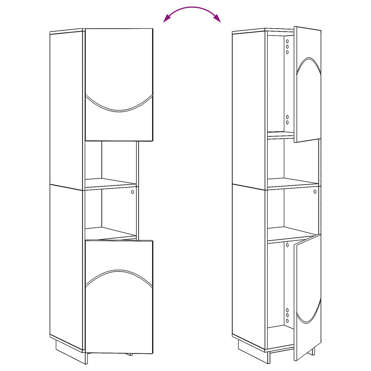 Badeværelsesskabsæt 3 stk. Artisan-eg Konstrueret træ