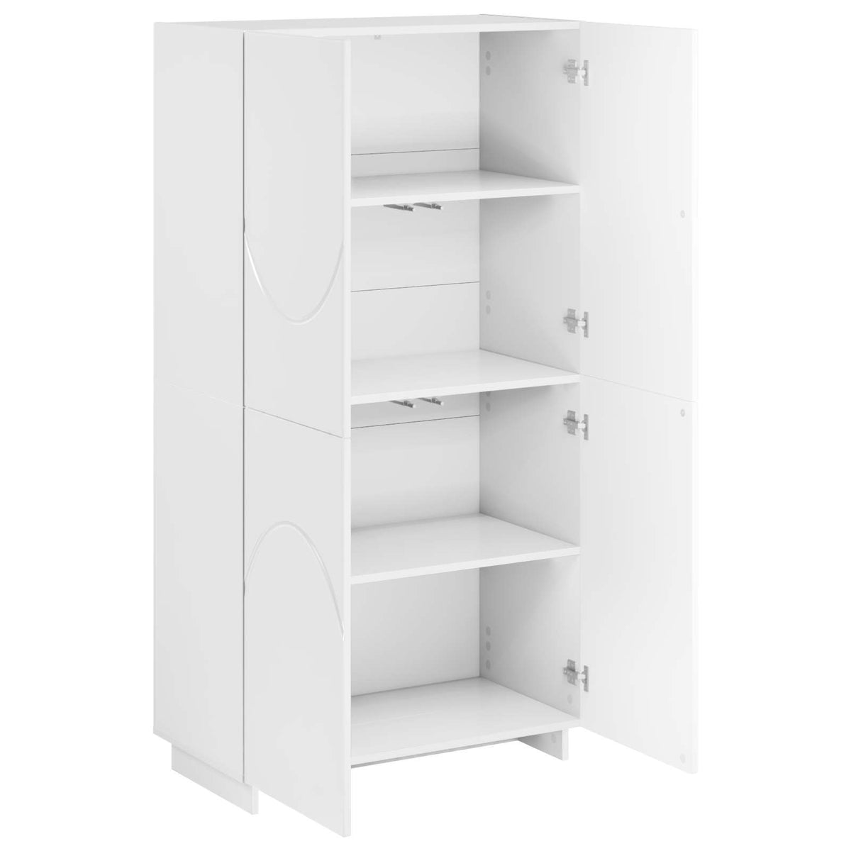 Highboard Hvid højglans 79 x 41 x 151 cm Konstrueret træ