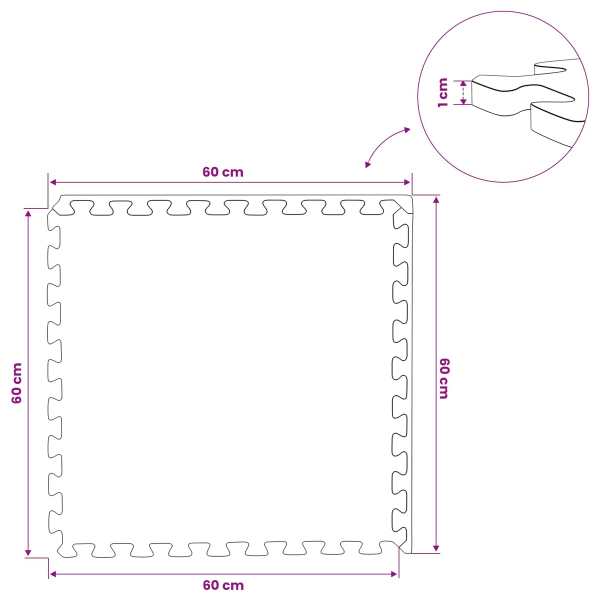 Poolbundmåtte 40 stk. Sort 14,4 m² EVA skum