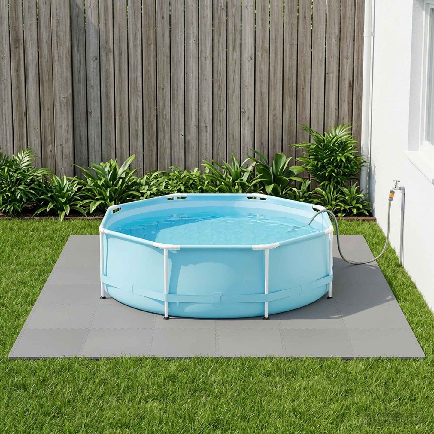 Poolbundmåtte 40 stk. Grå 14,4 m² EVA skum