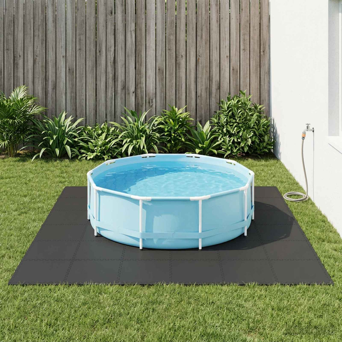 Poolbundmåtte 40 stk. Sort 14,4 m² EVA skum