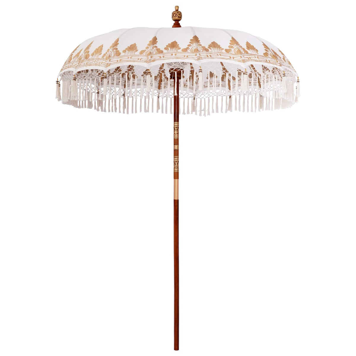 Balinesisk parasol med base 2 stk. Cremefarvet