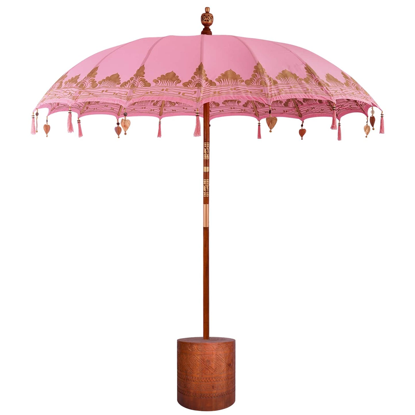 Balinesisk parasol med base 2 stk. Lyserød