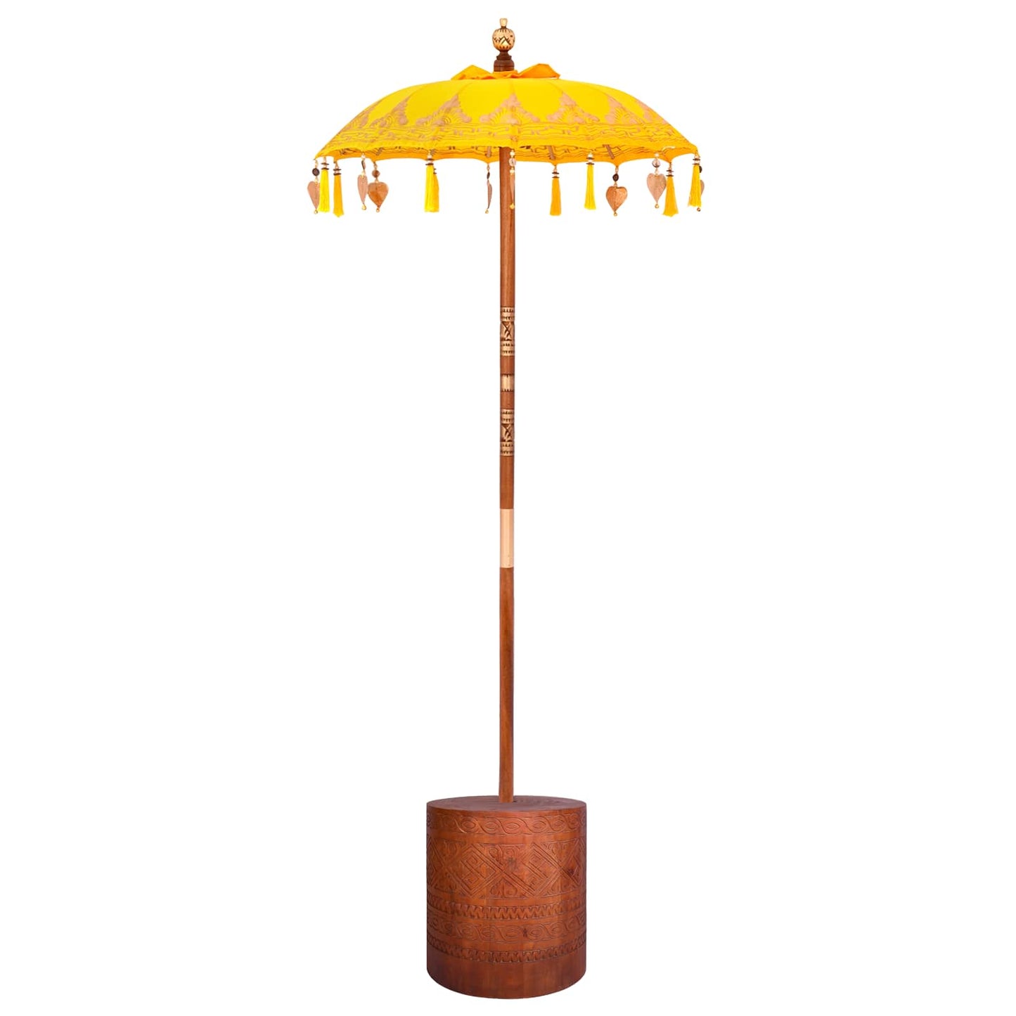 Balinesisk parasol med base 2 stk. Gul