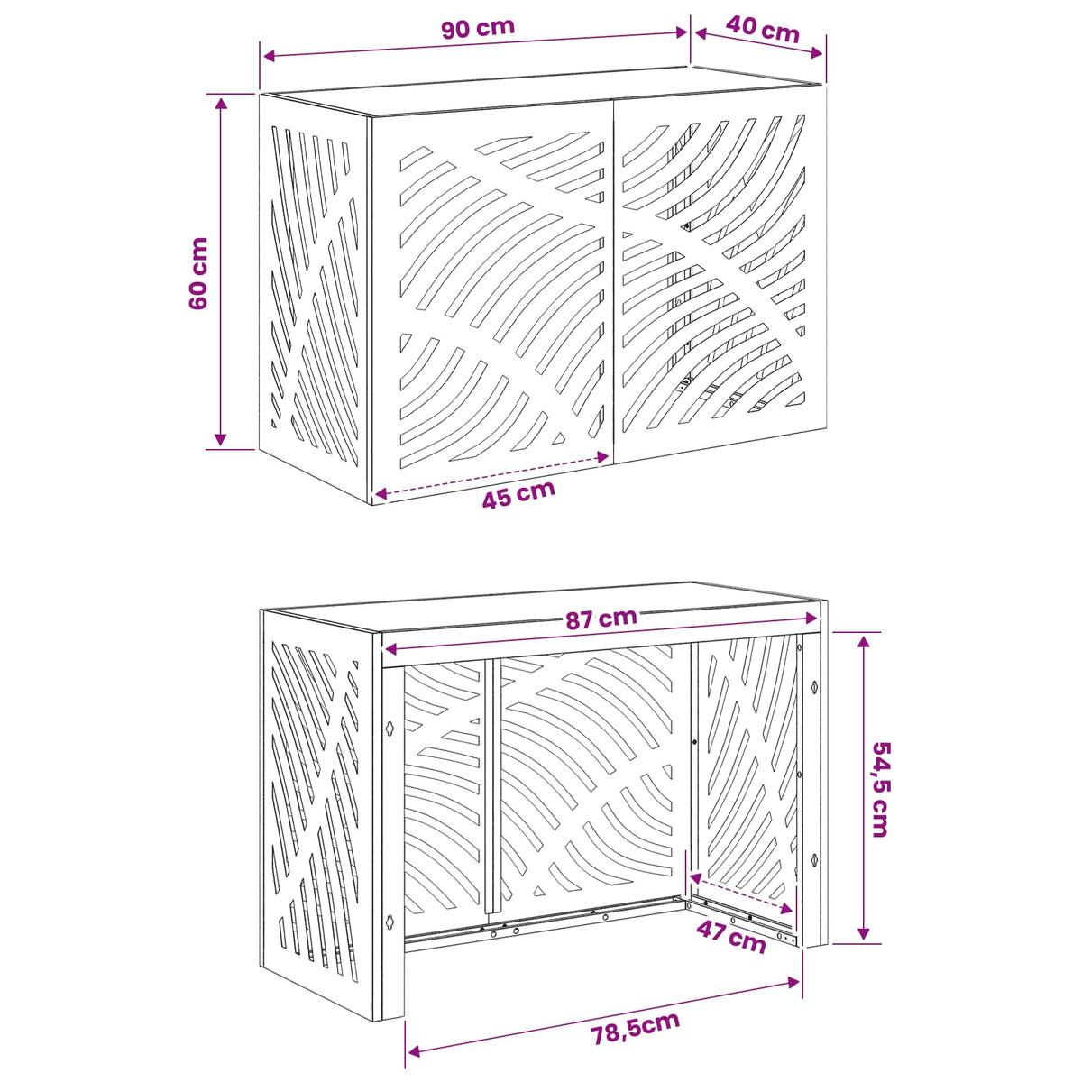 Air Conditioner Cover Olivengrøn 90 x 40 x 60 cm Stål