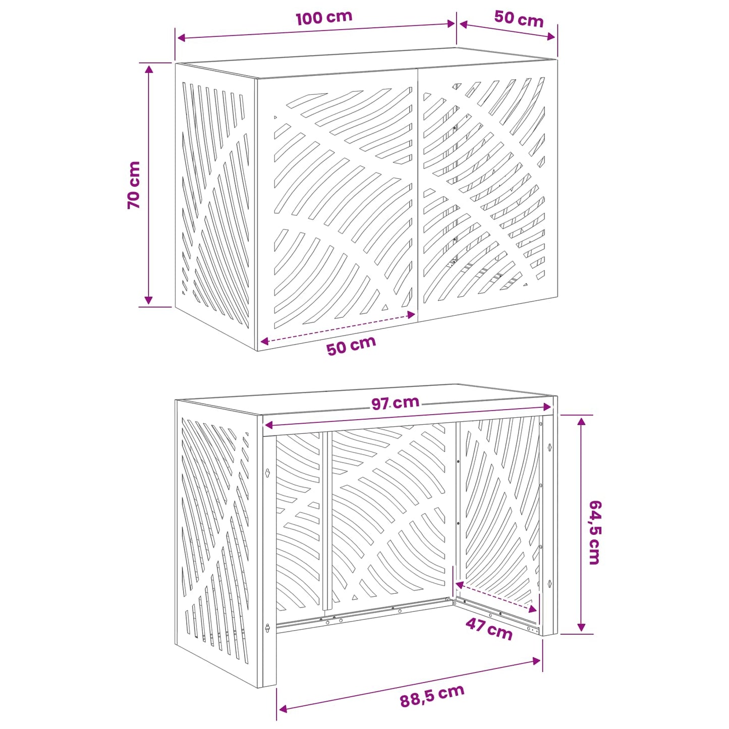 Air Conditioner Cover Rusten 100 x 50 x 70 cm Cortenstål