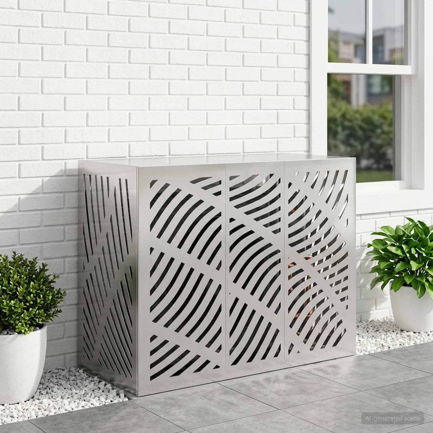 Air Conditioner Cover Sølv 110 x 50 x 80 cm Galvaniseret stål
