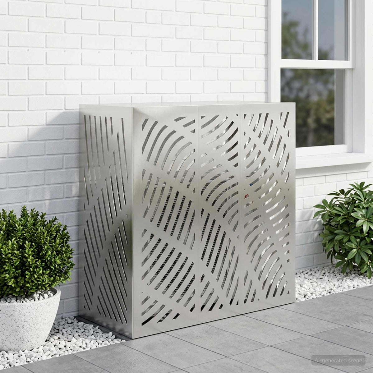 Air Conditioner Cover Sølv 110 x 50 x 105 cm Rustfrit stål