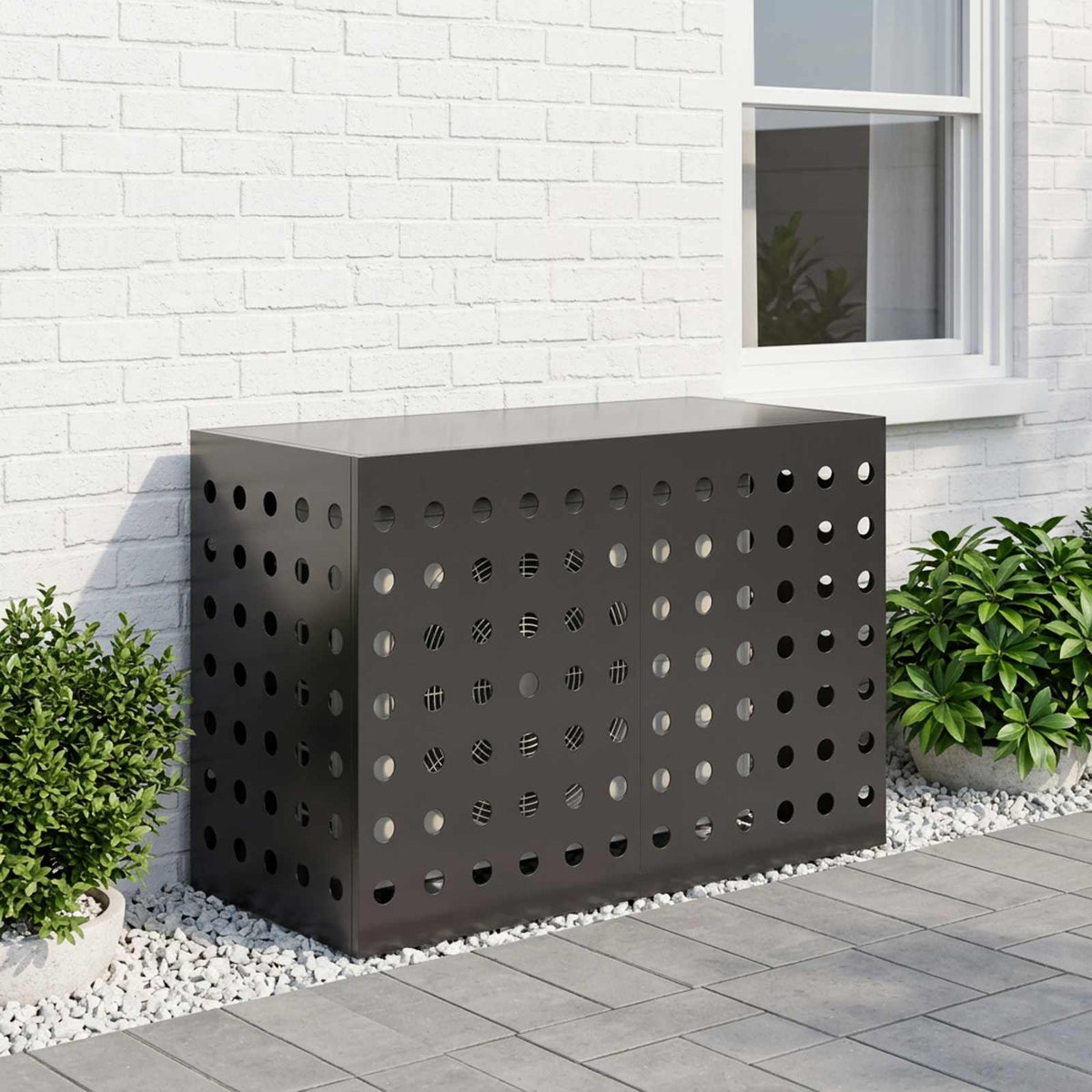 Air Conditioner Cover Sort 90 x 40 x 60 cm Stål