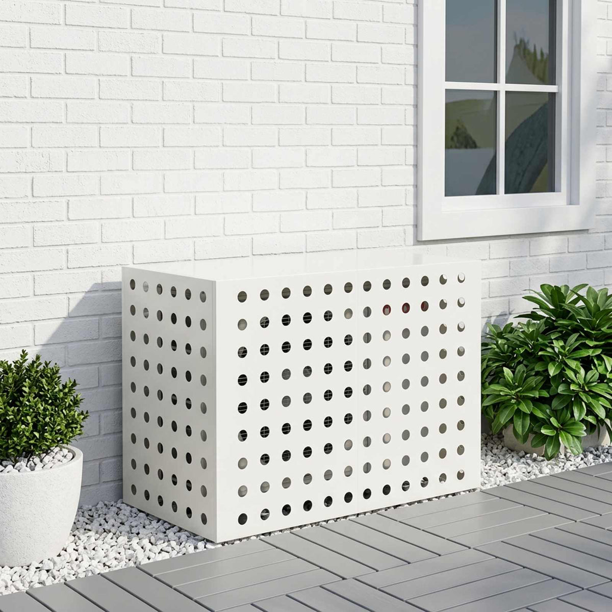 Air Conditioner Cover Hvid 100 x 50 x 70 cm Stål