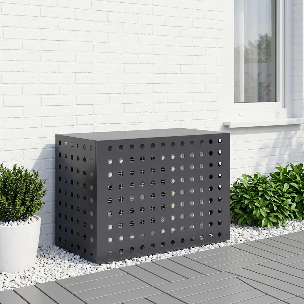 Air Conditioner Cover Antracit 100 x 50 x 70 cm Stål
