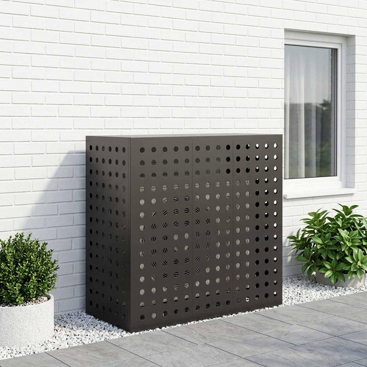 Air Conditioner Cover Sort 110 x 50 x 105 cm Stål