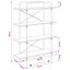 Bogreol 4 niveauer 100 x 35 x 140 cm PB Sonoma-eg