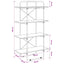 Bogreol 4 niveauer 80 x 35 x 140 cm PB Sort eg