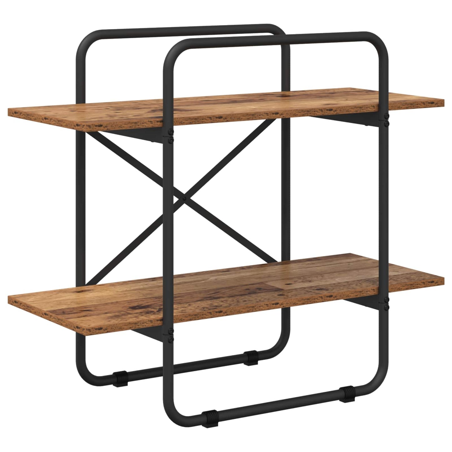 Bogreol 2 niveauer 80 x 35 x 70 cm Konstrueret træ Gammelt træ
