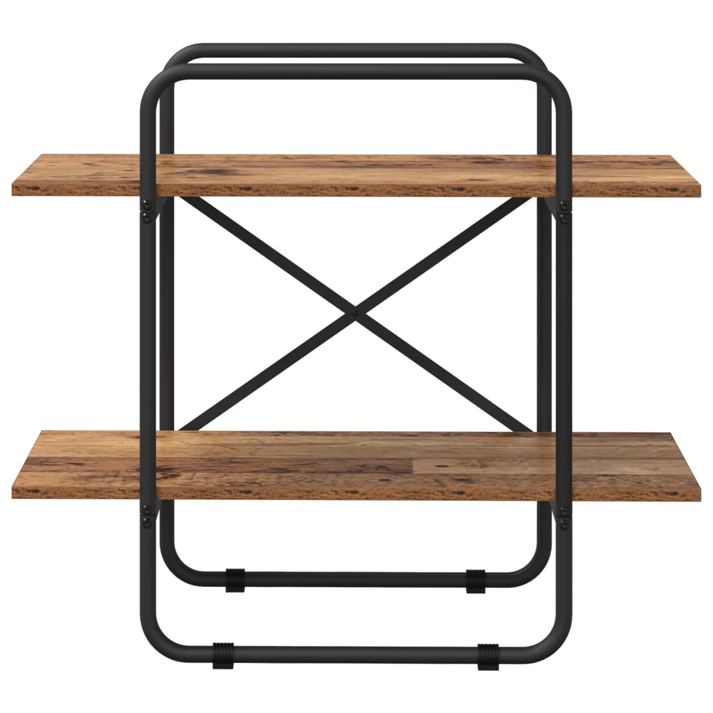 Bogreol 2 niveauer 80 x 35 x 70 cm Konstrueret træ Gammelt træ