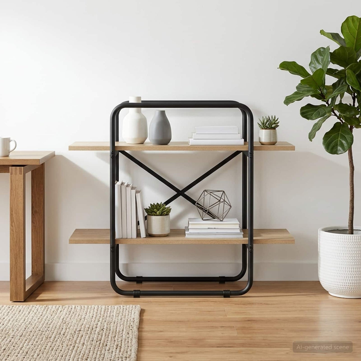 Bogreol 2 niveauer 60 x 35 x 70 cm PB Sonoma-eg