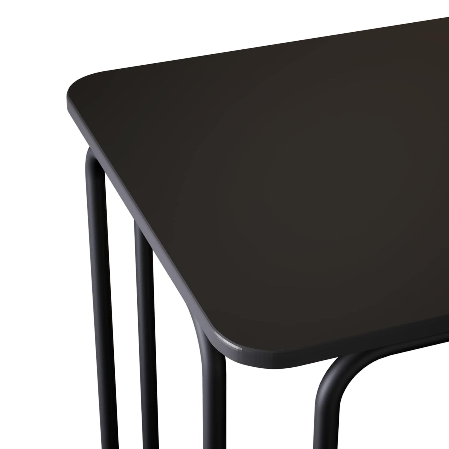 Spisebord 100 x 50 x 75 cm Konstrueret træ Sort Rektangulær