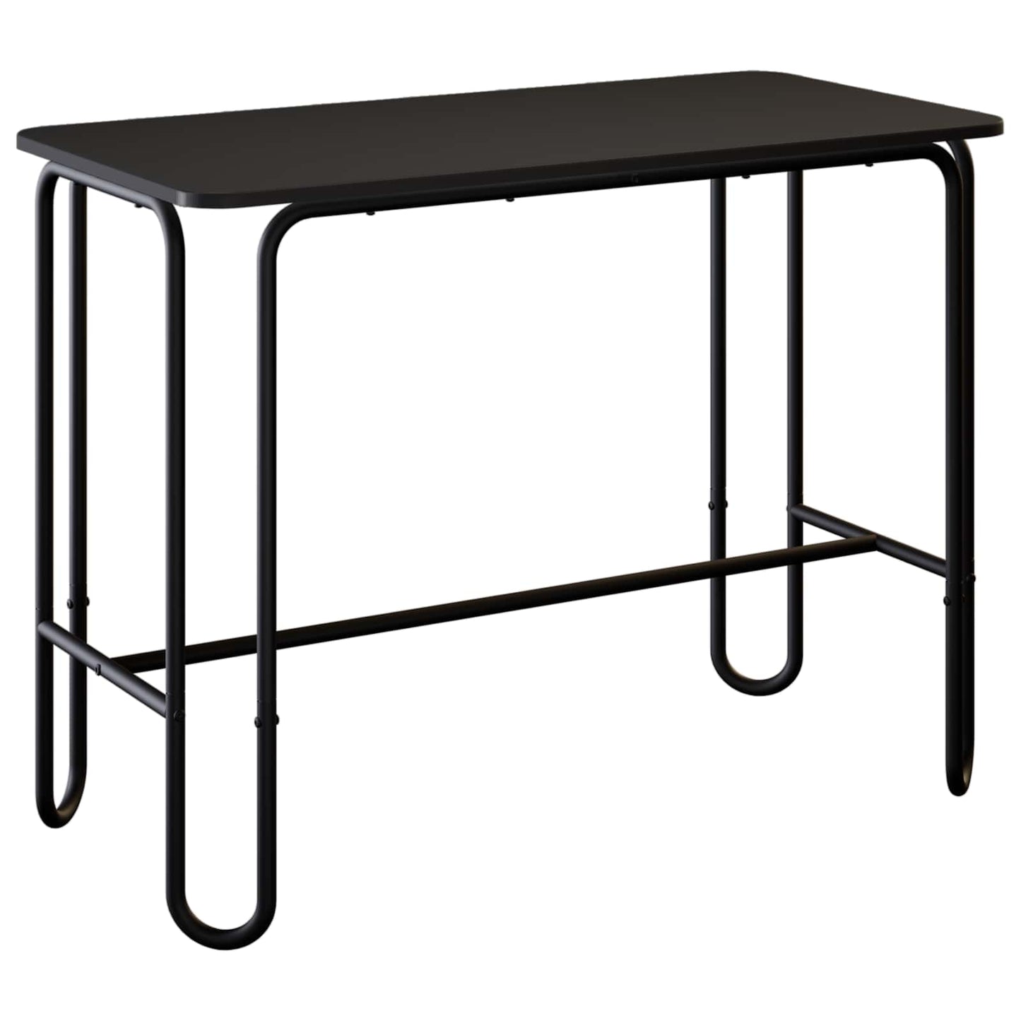 Spisebord 100 x 50 x 75 cm Konstrueret træ Sort Rektangulær